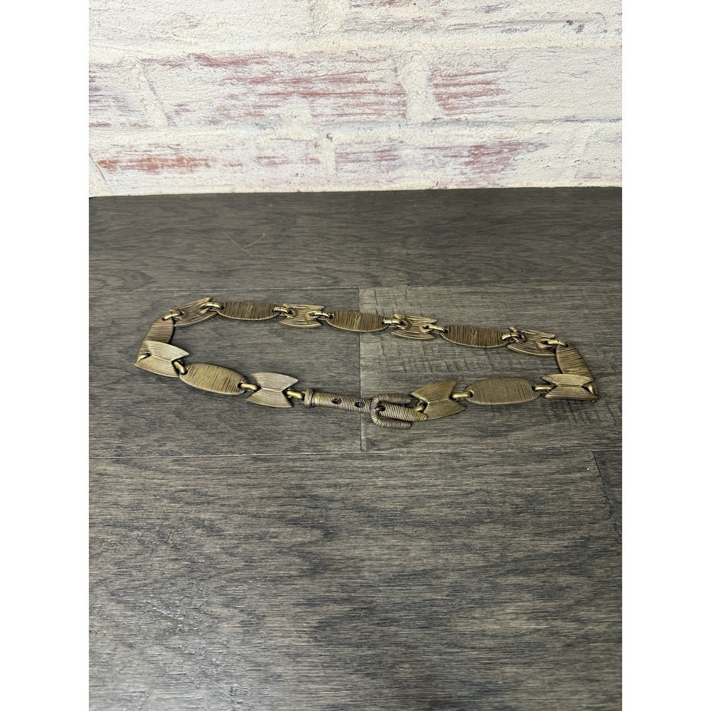 Vintage Heavy Brass African Inspired Cast Belt Linked Beautiful‎ Made In Italy